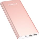 Pilot 4GS Portable Charger 12000mAh Fast Charging Power Bank Dual 3A High-Speed Output Battery Pack Compatible with iPhone 16 15 14 13 12 11 and More（Charging Cable Included (Rose Gold)